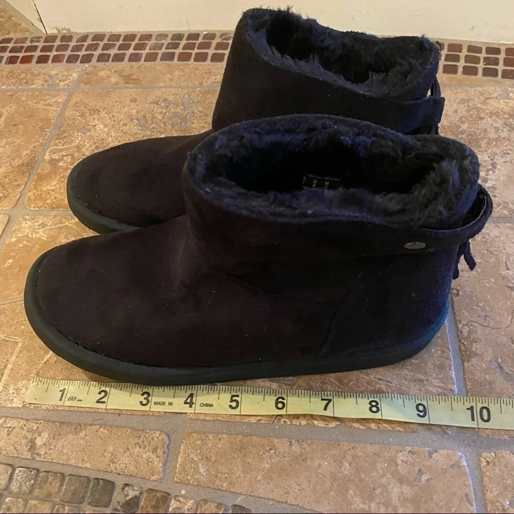 JOEBOXER Girls Black Faux Suede Ankle Boots Size 5